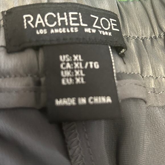 Rachel Zoe‎ Silky Grey Elastic Waist Pants Size XL Cargo Pockets High Waisted - Picture 3 of 8